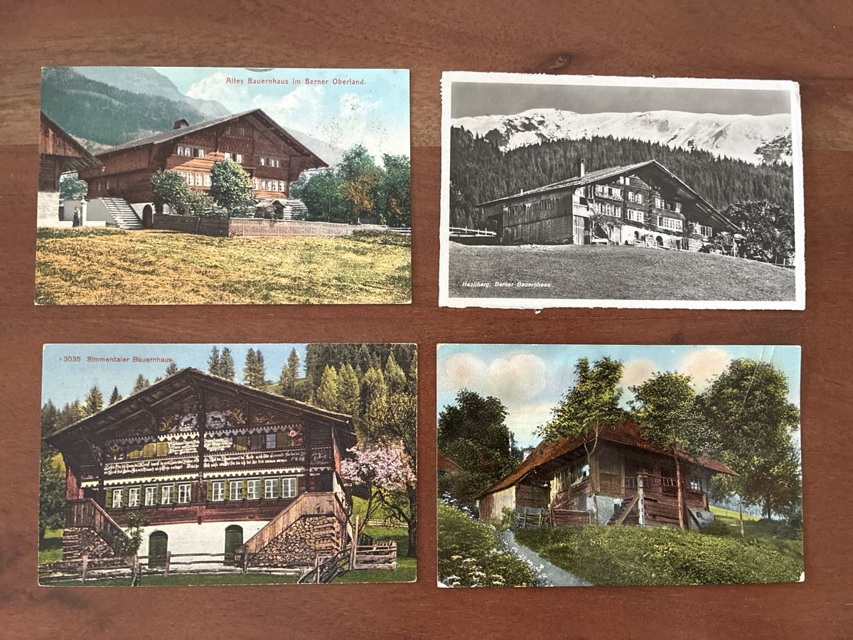 Cartoline postali: 10 Ansichtskarten Schweiz von Diversen Bauernhäusern  – Usato da Oftringen venduto da Cla.vD.74 4