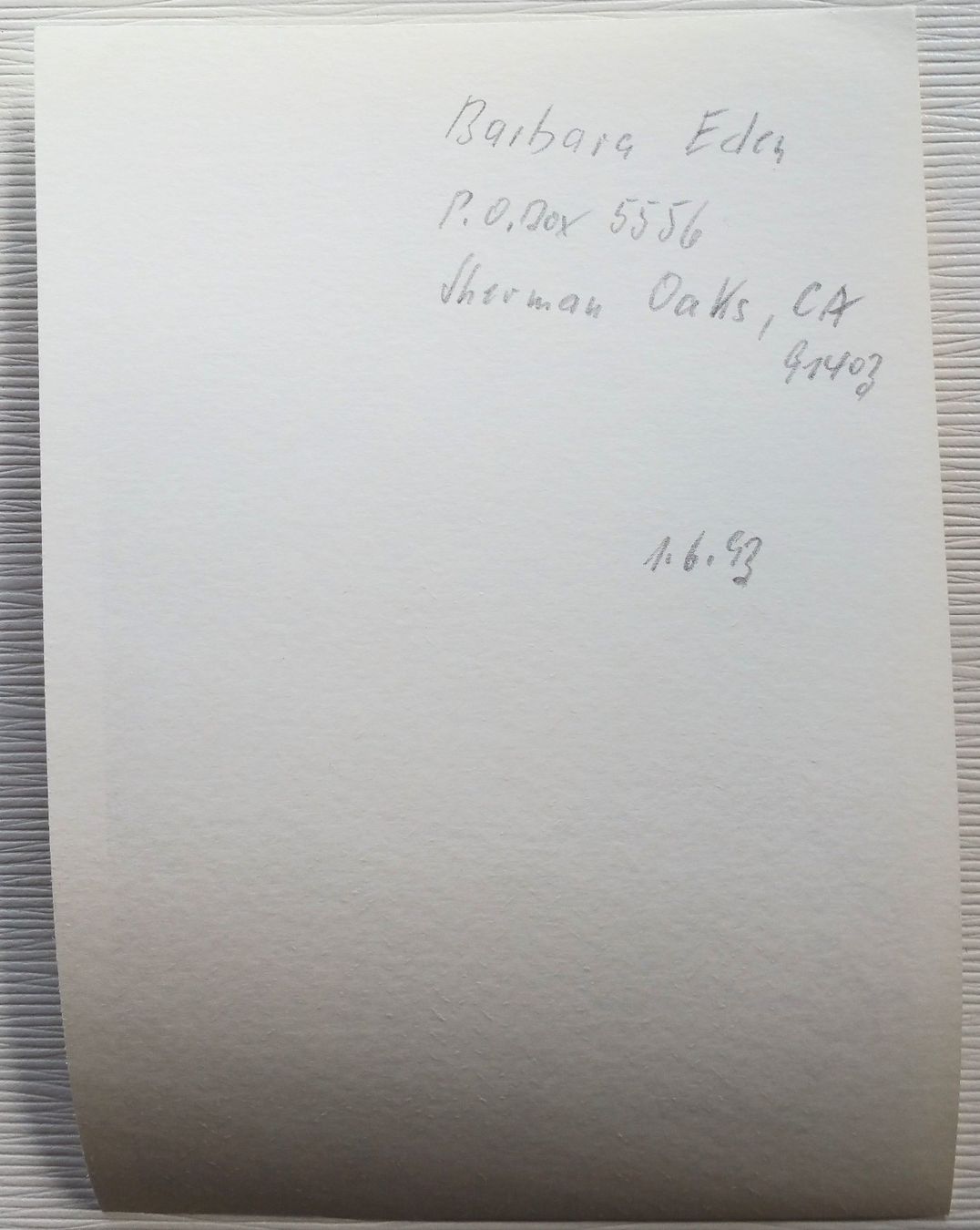 Autografi: Barbara Eden, signiertes Original-Autogramm, 1993 – Usato da Oberriet SG venduto da ganesh435 1