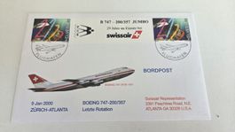 2000 Flugbrief Letzte Rotation Zürich - Atalanta Boing 747