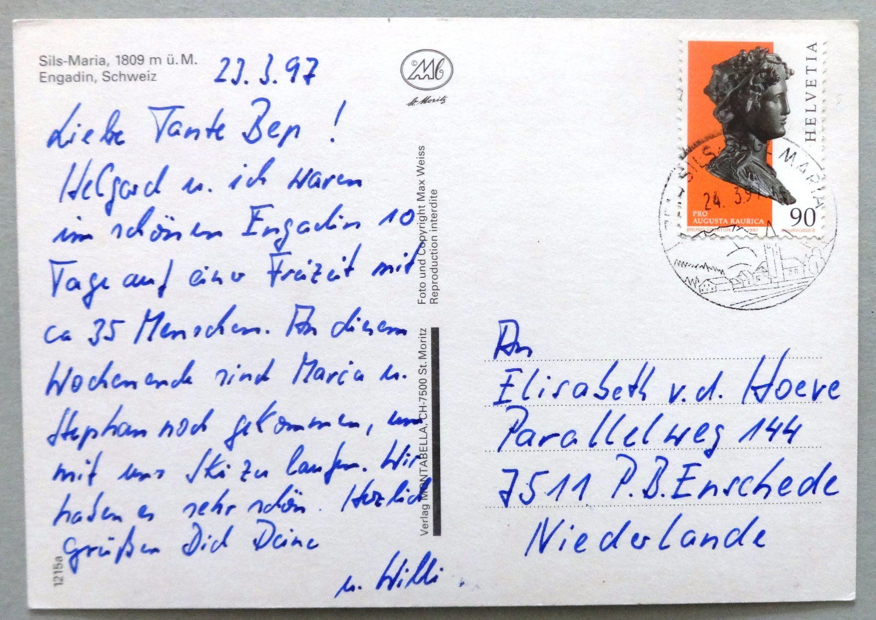 Cartes postales: Sils-Maria, 1809 m ü.M. – D'occasion à Fétigny par Billy2miny 1