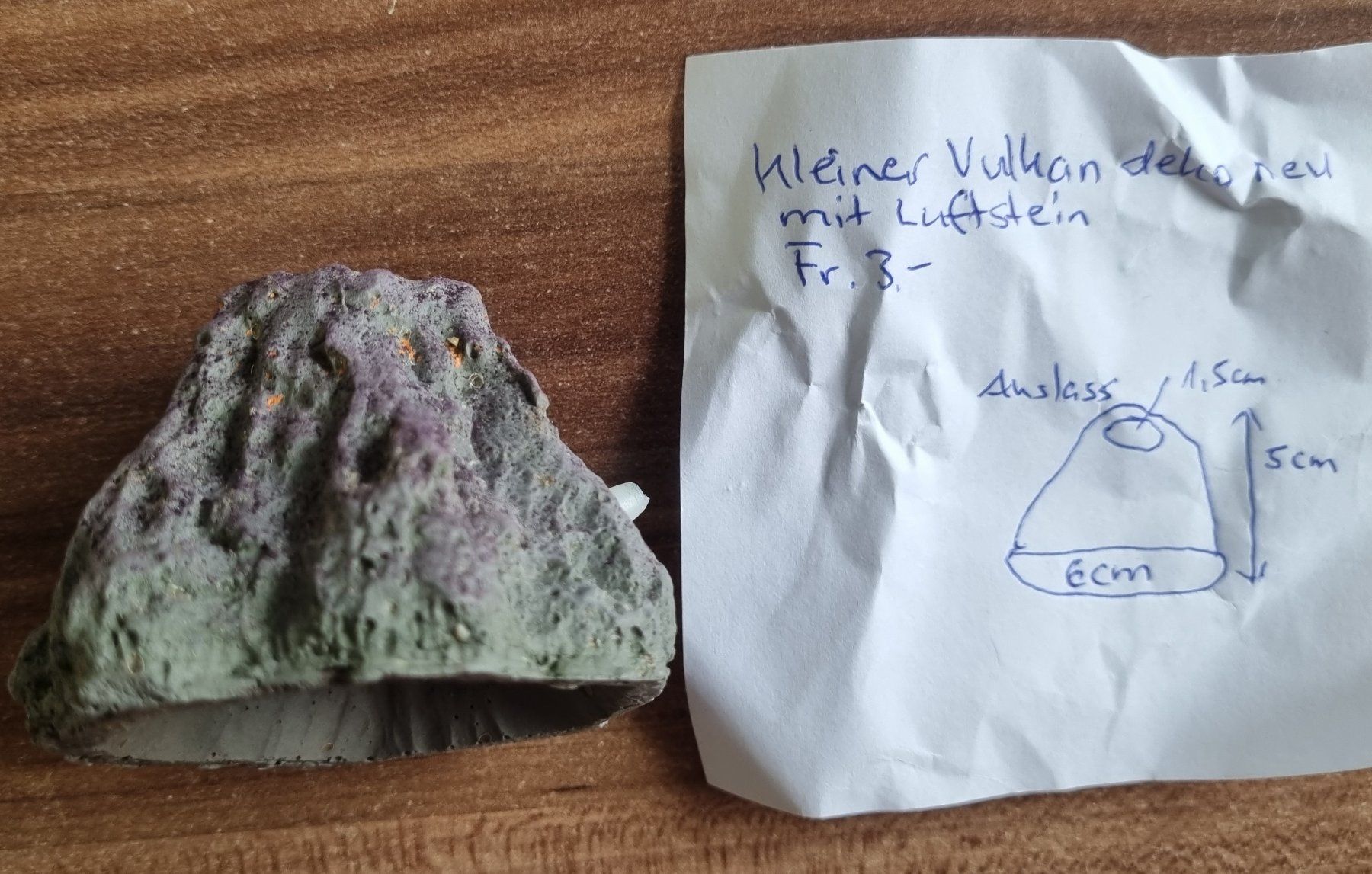 Alle Dekorationen: Aquarien Deko Vulkan mit Sprudelstein – Neu und originalverpackt aus Unterengstringen von Panther 4