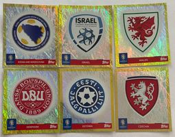 6x Gelb Glitzernde EM 2024 Sticker TOPPS