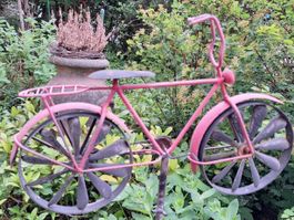 Gartenstecker /Windrad Velo /Fahrrad  Metall rot