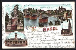 Litho Basel, St. Jakob Denkmal, Wettstei