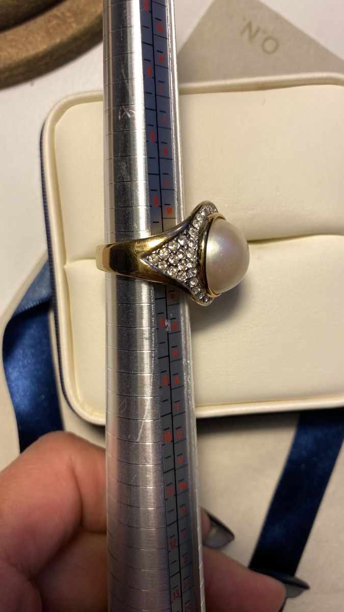 Anelli: Schmück Ring mit Kunst Perle – Nuovo (secondo la descrizione) da Rorschach venduto da lvi_p29s 5