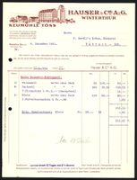 Rechnung Winterthur-Töss 1941, Hauser, 