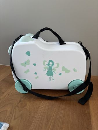 Kinderkoffer Mädchen weiß Schmetterling Blumen