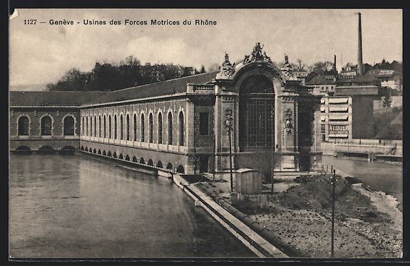 Cartoline postali: Geneve, Usines des Forces Motrices du Rh – Usato da Berlin venduto da bartko-reher