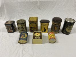 Konvolut Kaffeeblechdosen verschiedene Marken Vintage 
