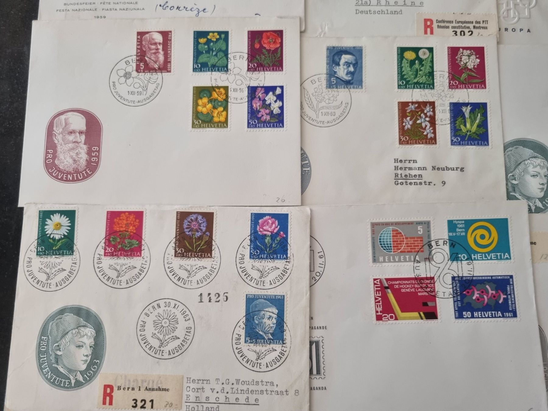 Tutti i francobolli: 16 FDC Ausgaben 1959 - 1963 – Usato da Gümligen venduto da Geniusbuy 1