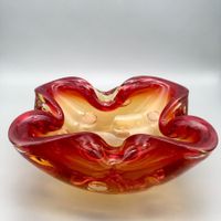 Vintage MURANO Schale aus Glas sommerso bulicante 70er