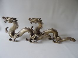 2 Chinesische Drachen Metall