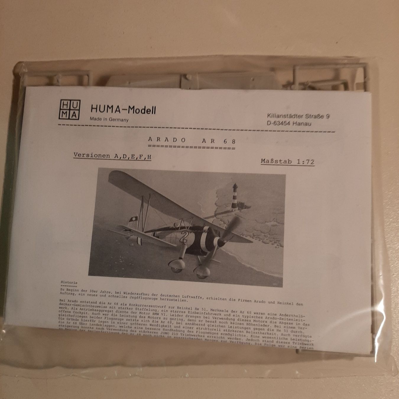 Arado Modellbausätze & Standmodelle: 3300 ... Arado Ar 68 A,E,F,H ... Huma 3500 – Neu (gemäss Beschreibung) aus Bonstetten von Benibanny59 1