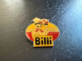 Billi Koch-Mützli Pin Anstecker selten, cooler Retro-Look!