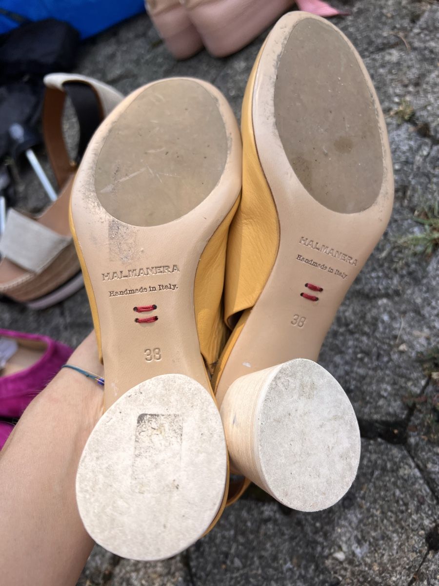 Damenschuhe: Sandalen Halmanera, Gr. 38, Leder gelb – Gebraucht aus Solothurn von Brini06 3