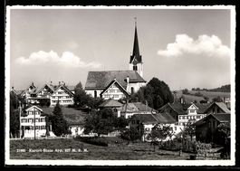 AK Stein /App., Dorfpartie mit Kirche