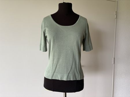 PETER HAHN Shirt grün/grau 100% Baumwolle Gr 36 Top Zustand