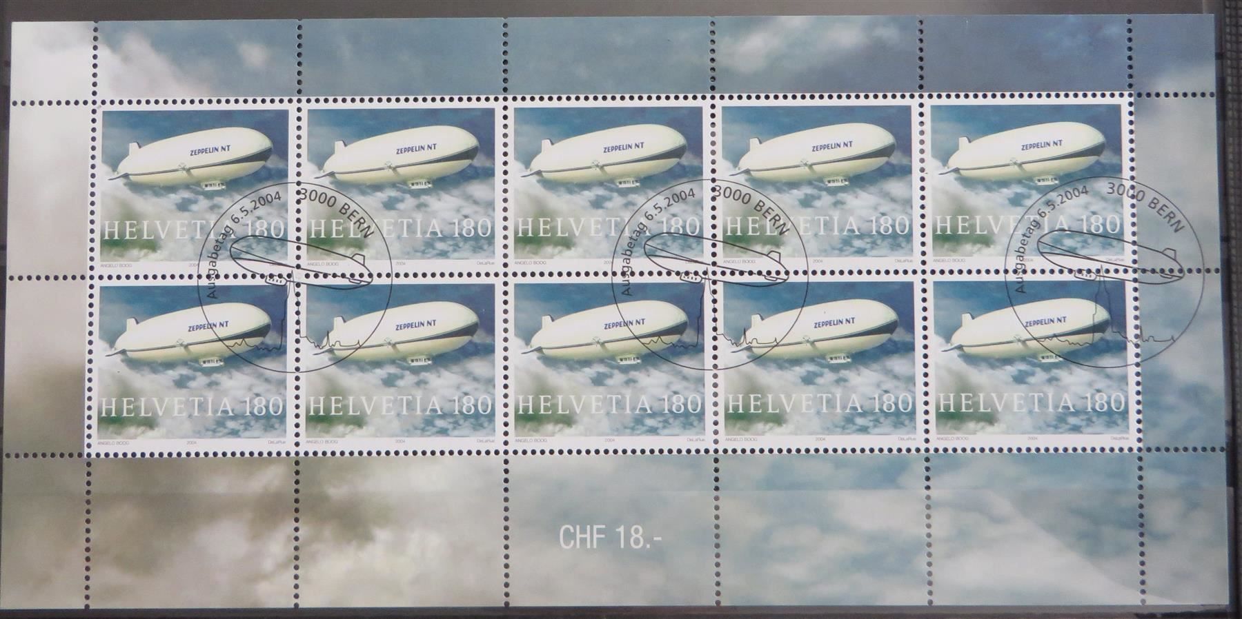 Tutti i francobolli: 2004 Zeppelin NT Ersttag – Usato da Spiez venduto da Crazyduck