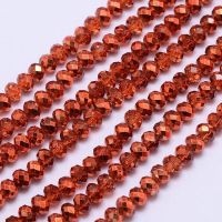 Glasperlen facettiert Dunkelorange 4x3mm / 125 Stück