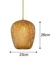 Suspension  plafonnier rotin osier Lustre tricoté à la main