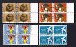 1983 kompl. Satz Werbemarken II 4er-Blocks ⊞ 701-704 gest. ʘ