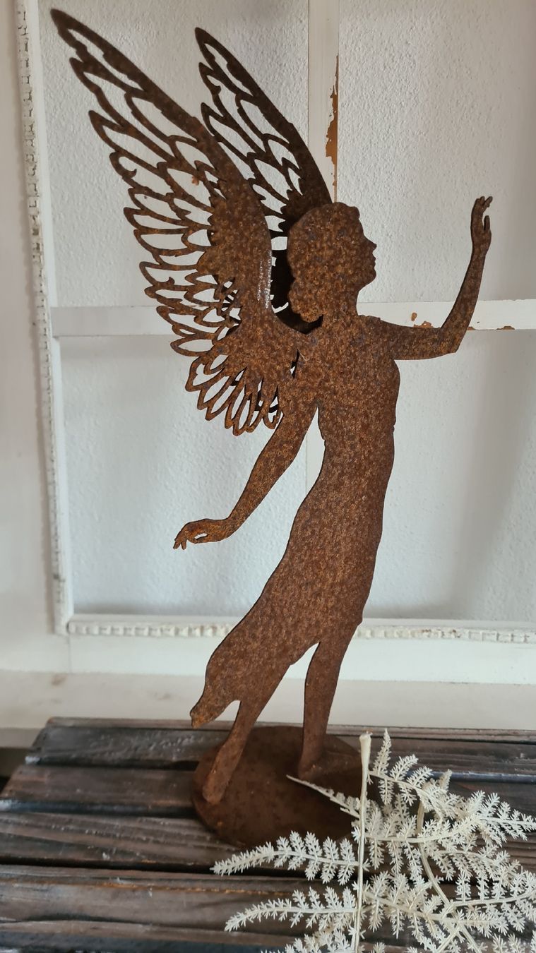 Statuette: Rost Engel auf Platte megaschön – Nuovo e nell'imballaggio originale da Böttstein venduto da decodor-angi