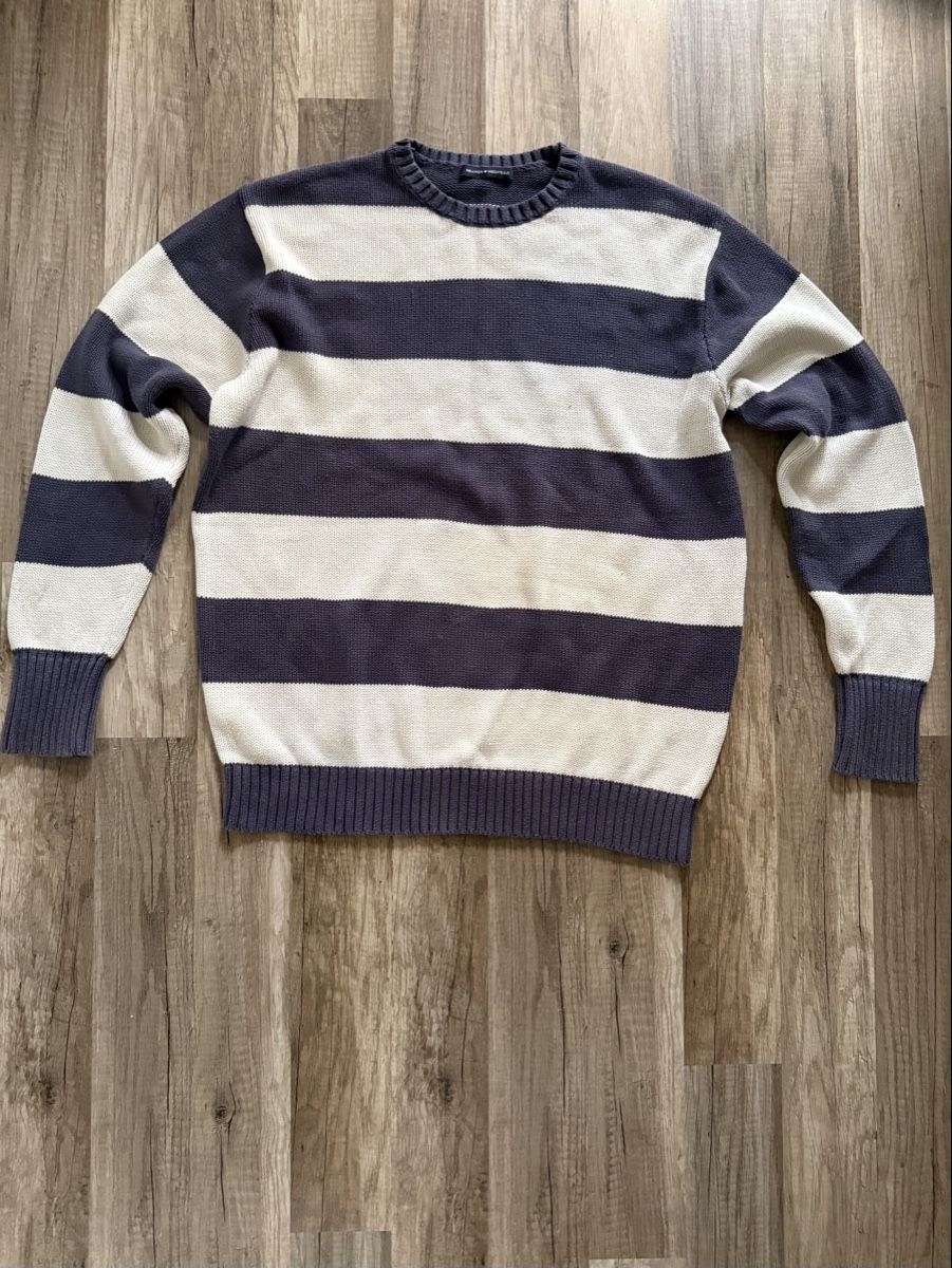 Brandy Melville Maglioni & Felpe: Brandy Melville Pullover gestreift beige/dunkelblau Grösse M – Usato da Rombach venduto da Clothingzzz