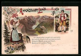 Litho Mann und Frau aus dem Appenzeller 