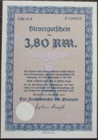 DR Steuer Gutschein des Deutschen Reichs 1937 !!! 3,80 RM