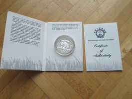 Silber China Panda 1986 - 5 Yuan - PP/Proof - 25 Jahre WWF