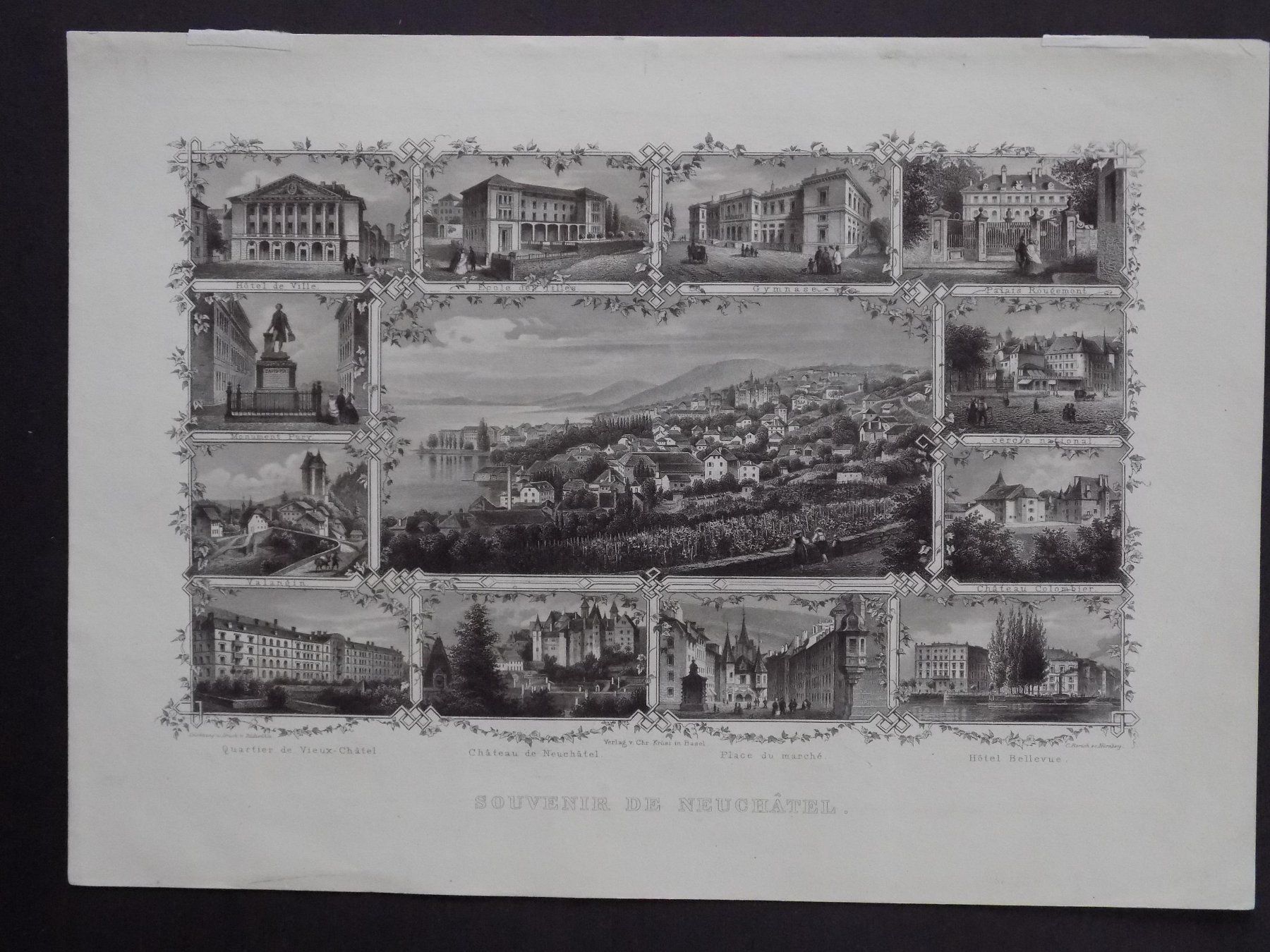 Gravures: Neuchâtel Souvenirblatt – D'occasion à Risch par Rischli15