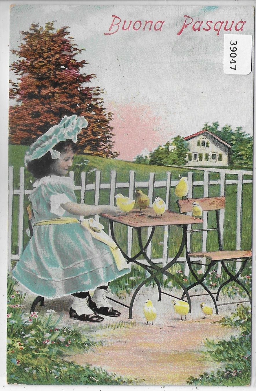 Cartoline postali: Fröhliche Ostern - Buona Pasqua - Mädchen – Usato da Ettingen venduto da Kartenplanet