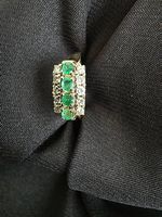 585 Goldring mit Smaragden und Diamanten 