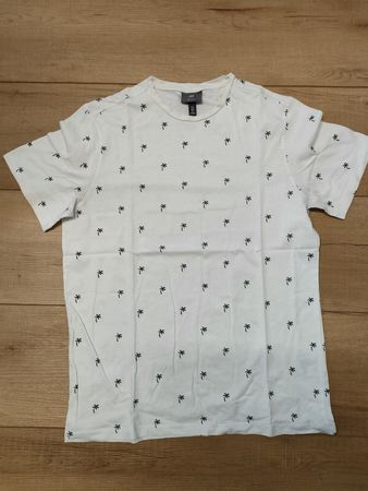 T-shirt blanc avec motifs palmiers
