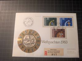 Ersttagsbrief, Gedenk-Medaille Weihnacht 1983