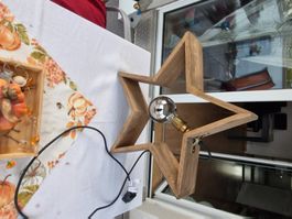 Tischlampe Stern Holz mit LED Leuchtmittel gebraucht 50 cm