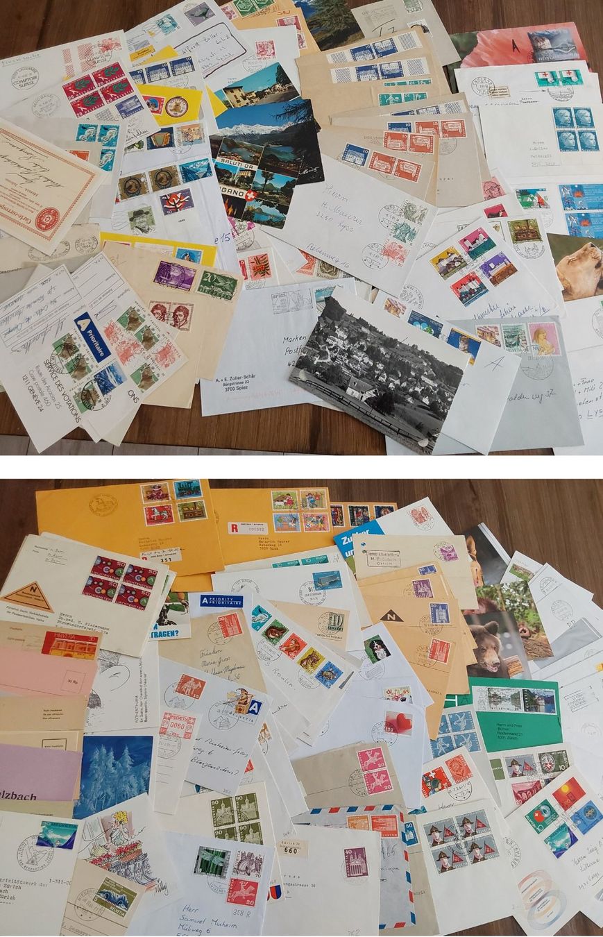 Alle Briefmarken: Über 6 kg CH Bedarfsbriefe, Postkarten, FDCs etc. – Gebraucht aus Münchwilen AG von Nesar 6