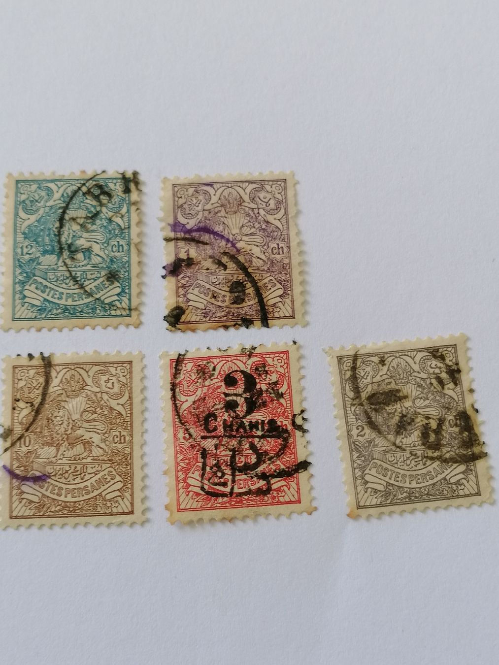 Tutti i francobolli: 5mal Persien, Iran 1903 – Usato da Happerswil venduto da tschergi