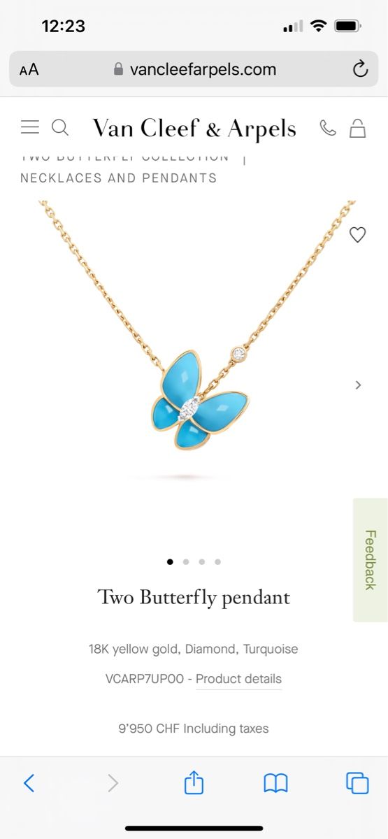 Ketten: Van Cleef Turquoise butterfly necklace – Gebraucht aus Langnau am Albis von anjalimkchotani 7