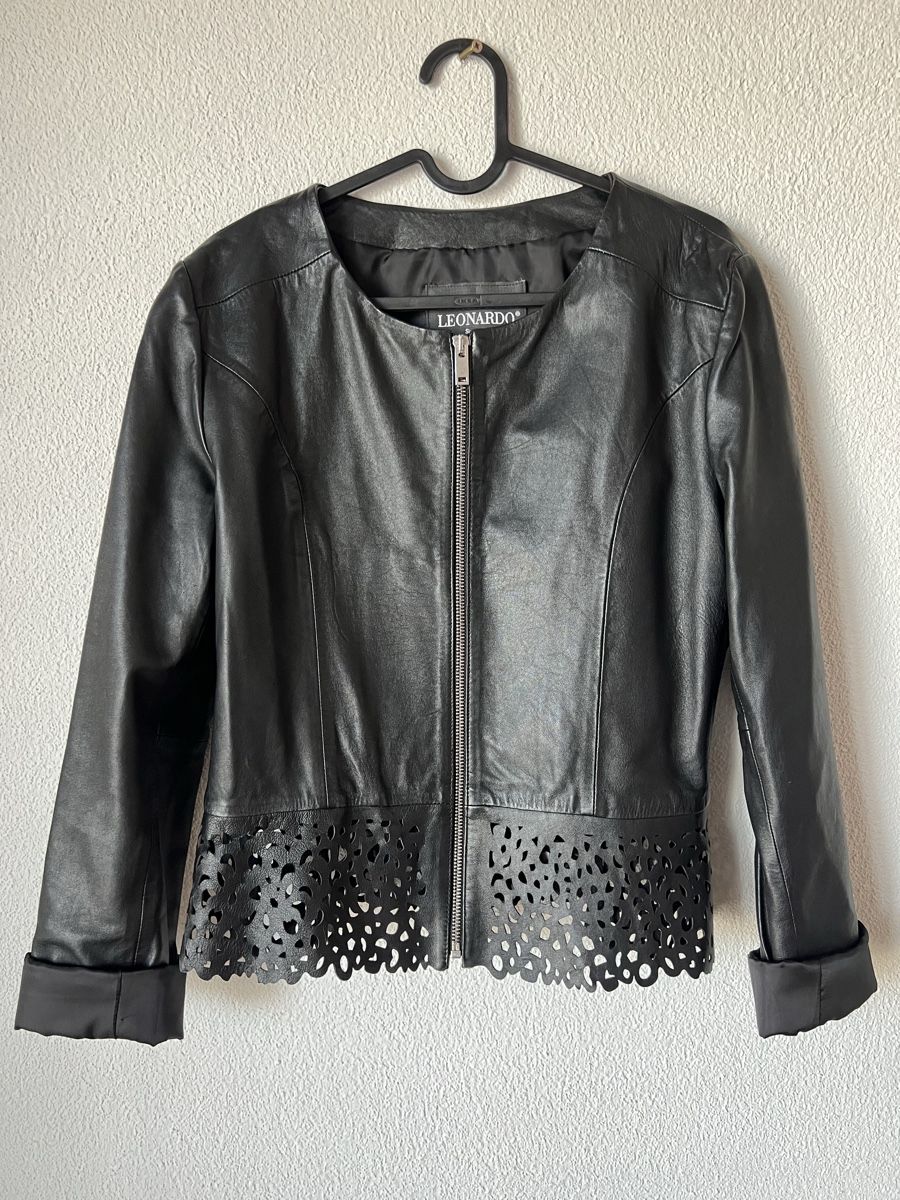 Giacche: Schwarze Lederjacke von Leonardo, Grösse 38 / 40 – Usato da Langenthal venduto da Alperose_5 4