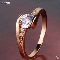 Damenring goldfarben mit Zirkonia Steinen Gr.51,54,56  neu