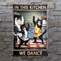 Retro Blechschild "Tanzende Katzen" - Witzige Küchendeko!