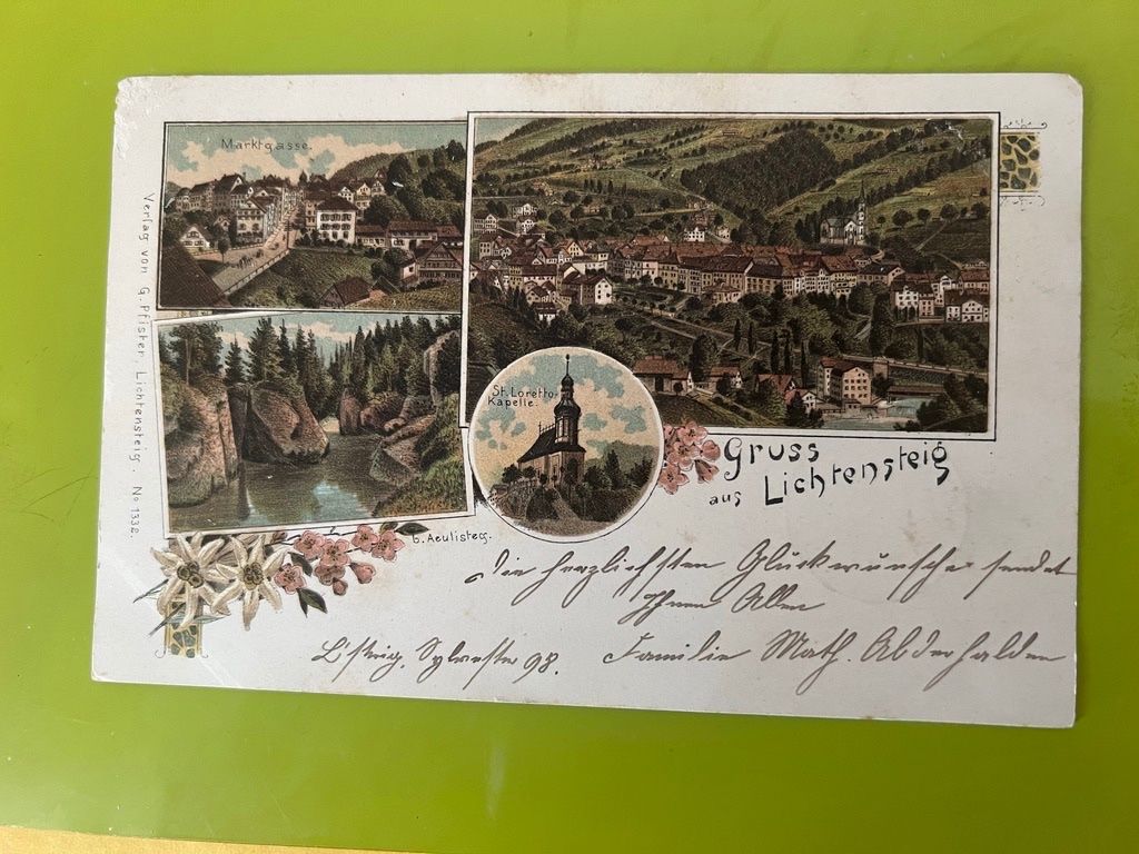 Cartoline postali: 4 BILD AK VON LICHTENSTEIG STEMPEL1898 – Usato da Steinach venduto da Momoco