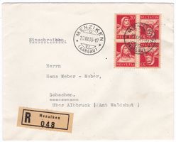 Top R-Brief 1935 Kehrdruck-Paare Menziken nach D-Albbruck