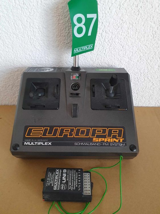 Émetteur RC MULTIPLEX EUROPA SPRINT 40 MHz Avec Antenne - Testé, Boîte Et Notice