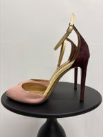 Bally Riemchensandale Pumps 38 Leder Lack rosa Bordeaux
