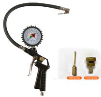 Kompresser Reifenpumppistole mit Druckmesser + 2 Adaptern
