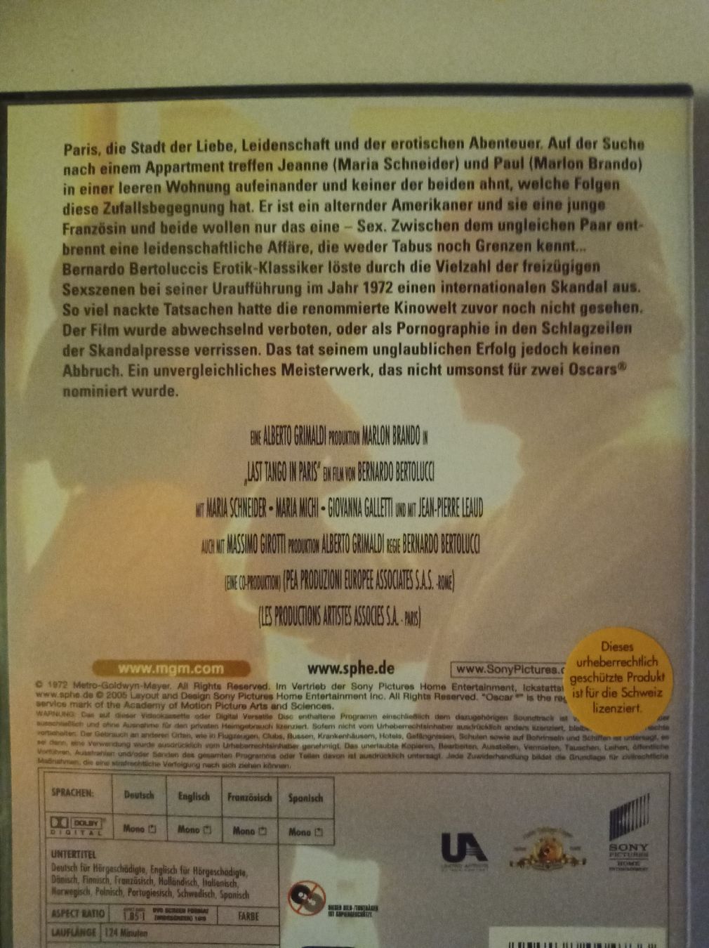 Tutti i DVDs: Der letzte Tango in Paris DVD – Usato da Tann venduto da Veebee6 2