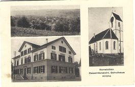 Bonstetten Schulhaus Kirche 3-teilig