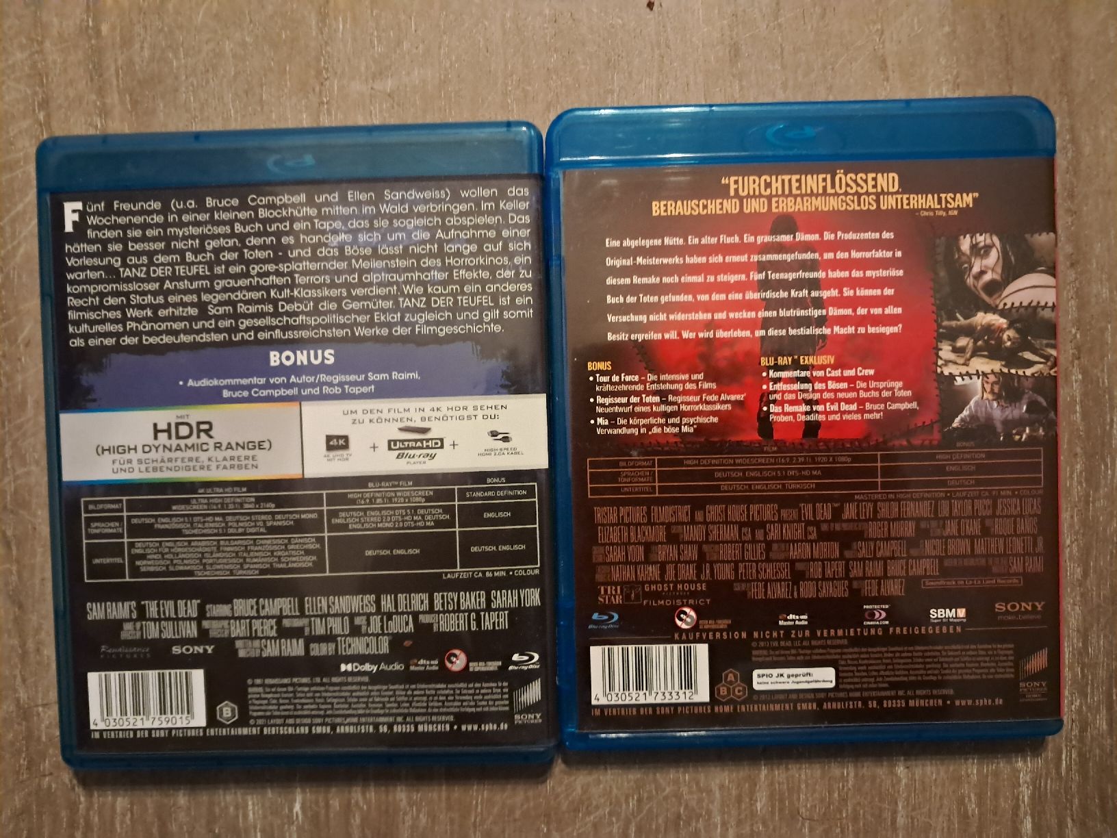 Tutti i DVDs: Evil Dead / Tanz der Teufel - Original & Remake – Usato da Eschlikon TG venduto da Rare_Ware 1
